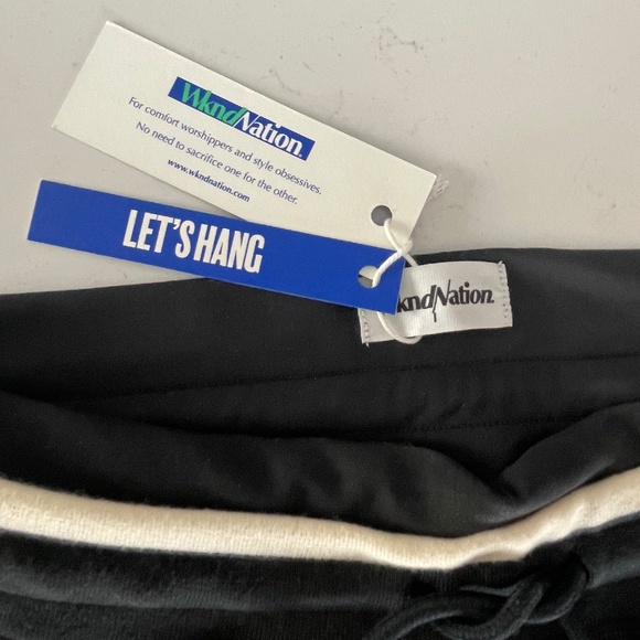 Women's WKND NATION tux blue track style pants Size L NWT - Picture 4 of 8